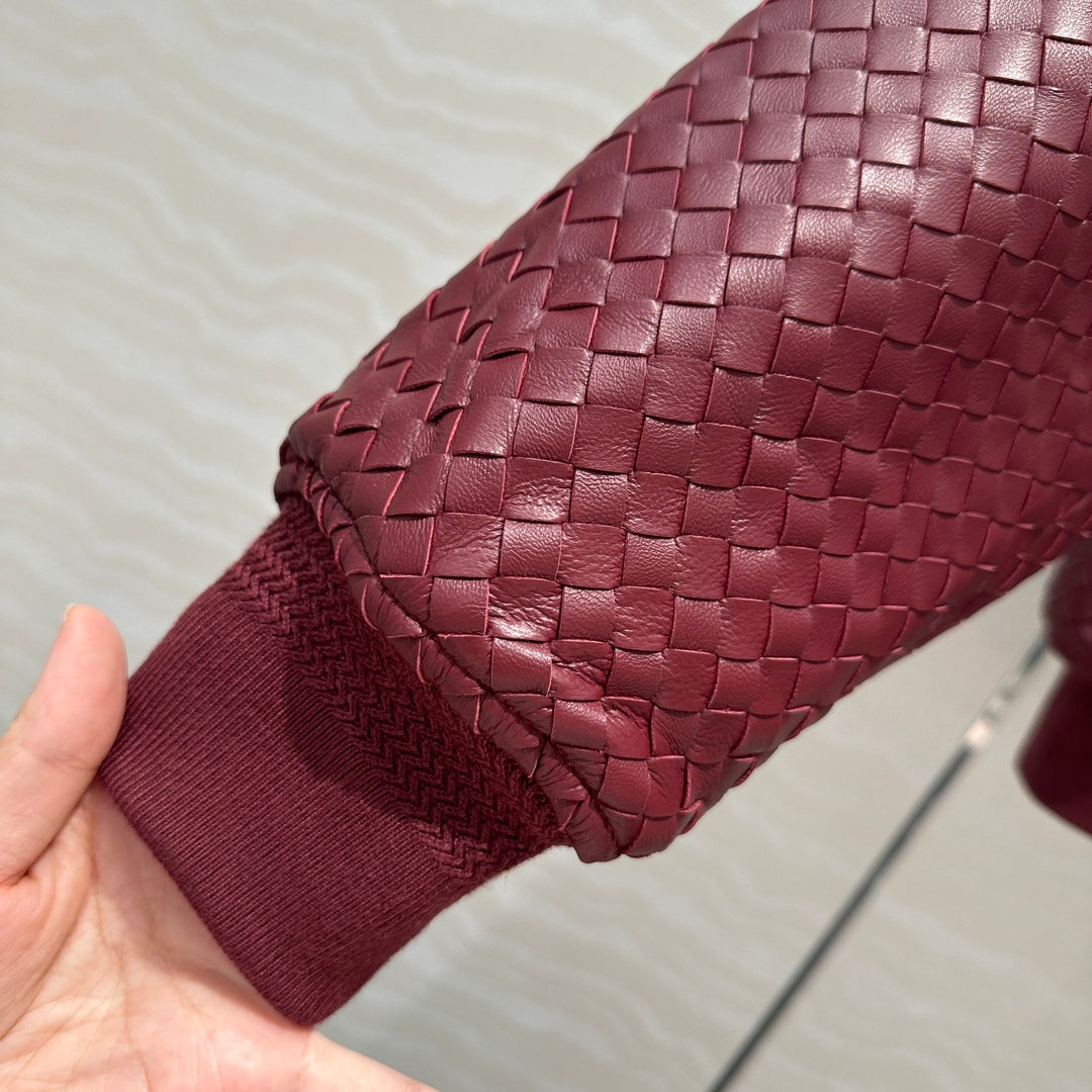 Bo 24fw woven leather jacket