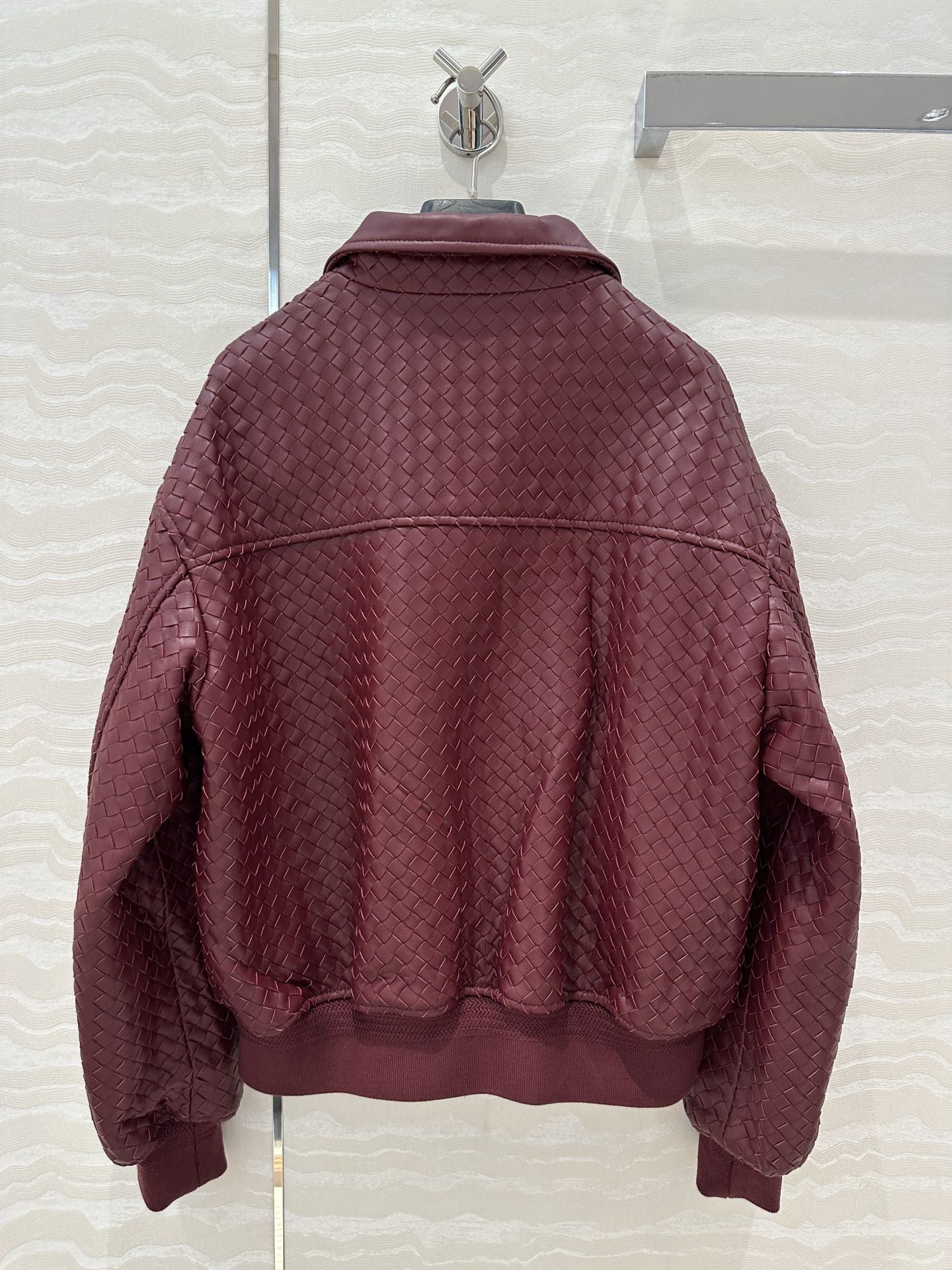 Bo 24fw woven leather jacket