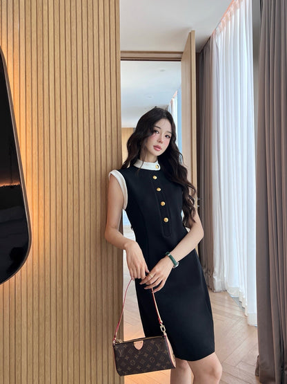 L 25ss sleeveless shirt dress