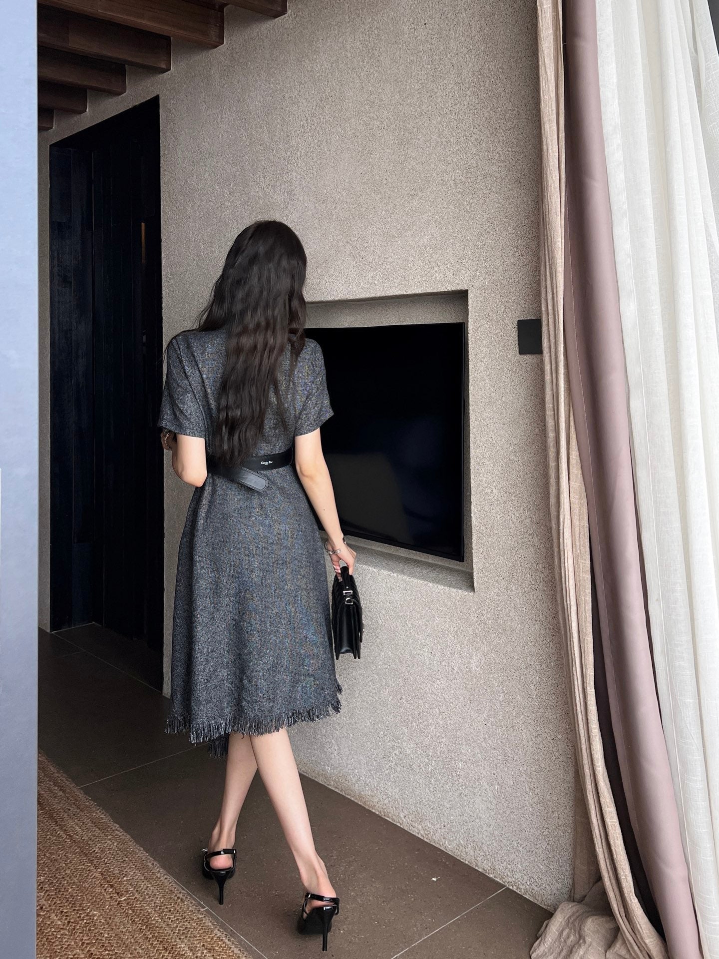 D 25ss tassel shirt dress