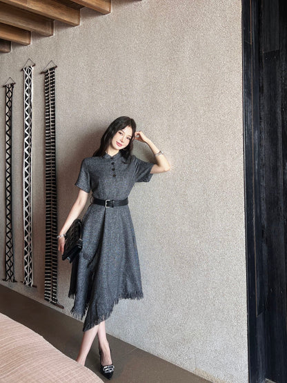 D 25ss tassel shirt dress