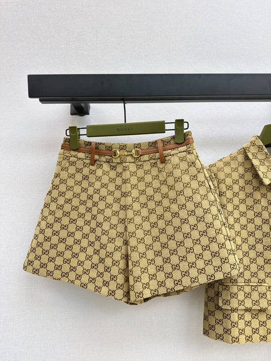 G 25ss jacquard short sleeve suit