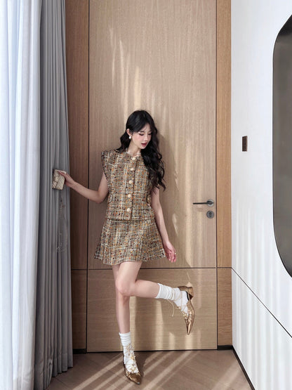Ch 25ss vest skirt set