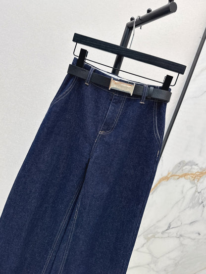 Ma 25ss wide leg jeans wth belt