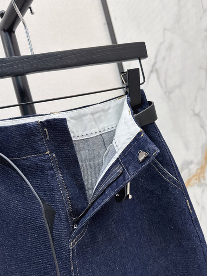 Ma 25ss wide leg jeans wth belt