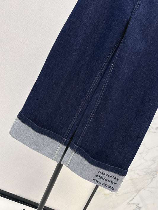 Ma 25ss wide leg jeans wth belt