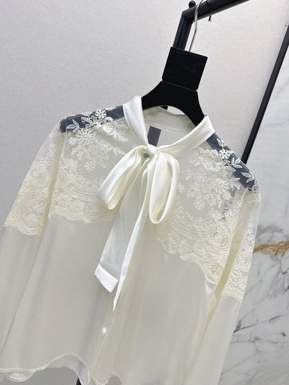 25SS lace Silk shirt