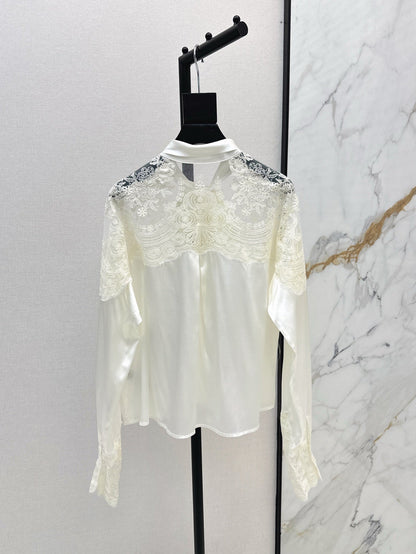 25SS lace Silk shirt