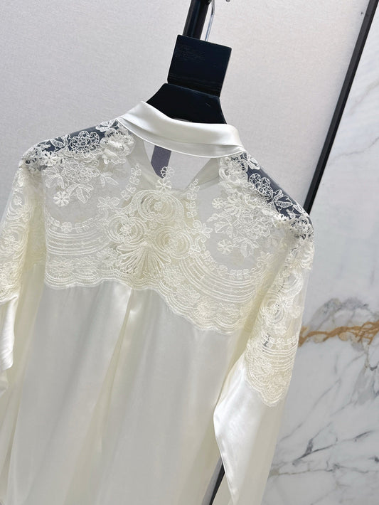 25SS lace Silk shirt