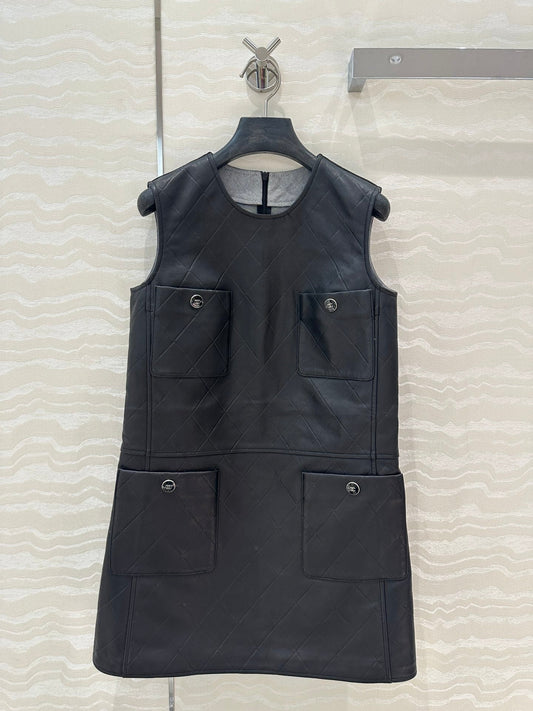 Ch 25ss leather A line dress