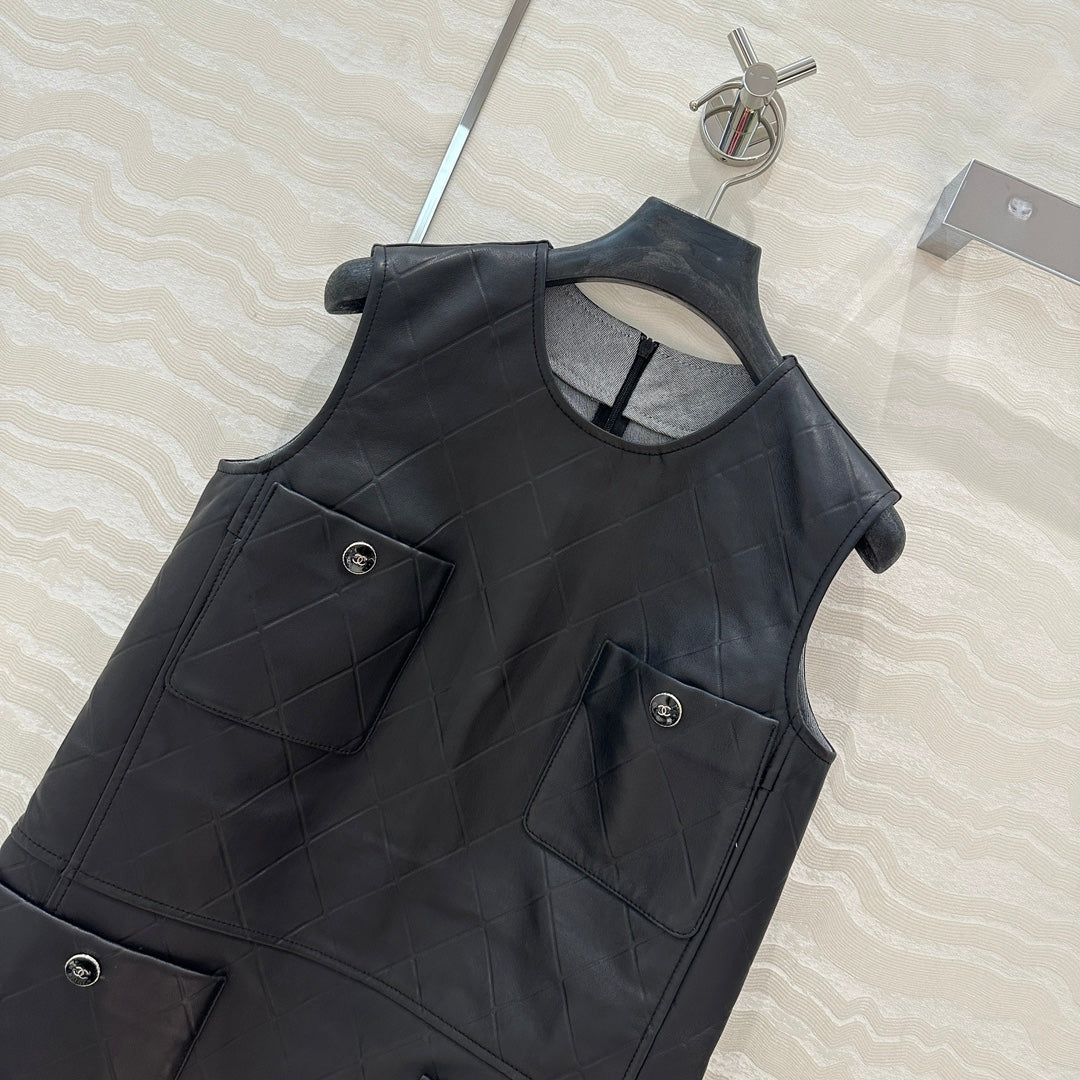 Ch 25ss leather A line dress