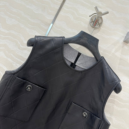 Ch 25ss leather A line dress