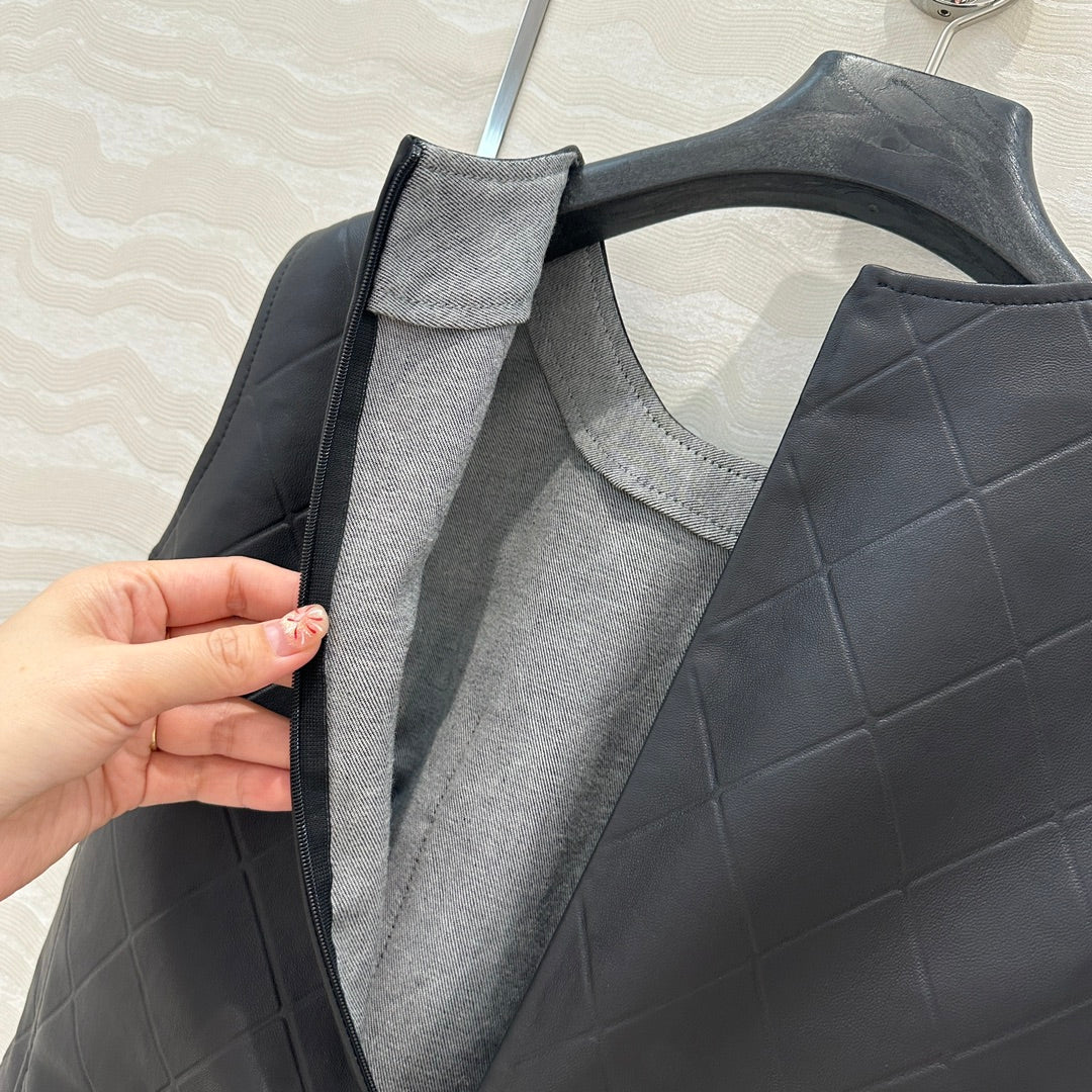Ch 25ss leather A line dress