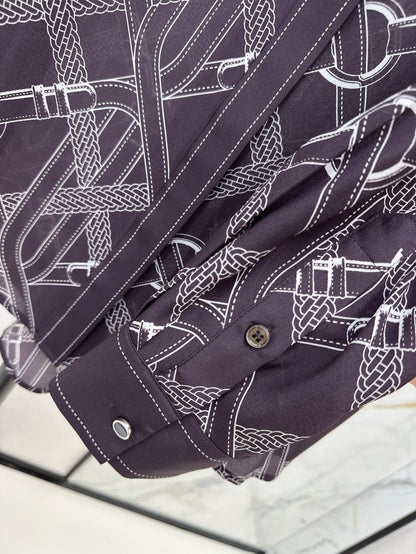 H 25ss Silk printed shirt