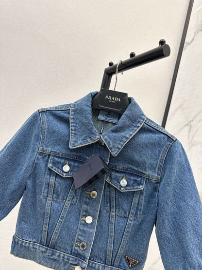 P 25ss crop denim jacket