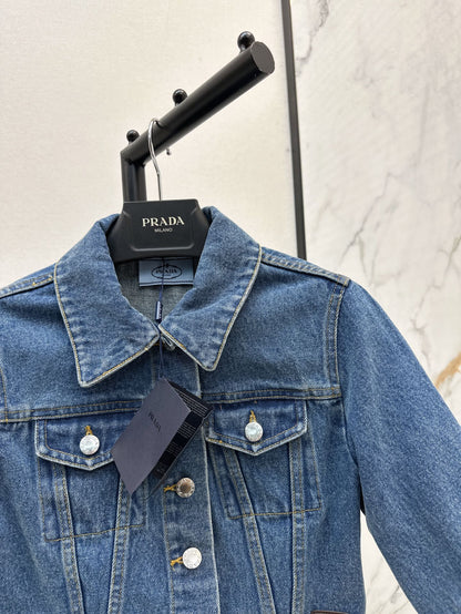 P 25ss crop denim jacket