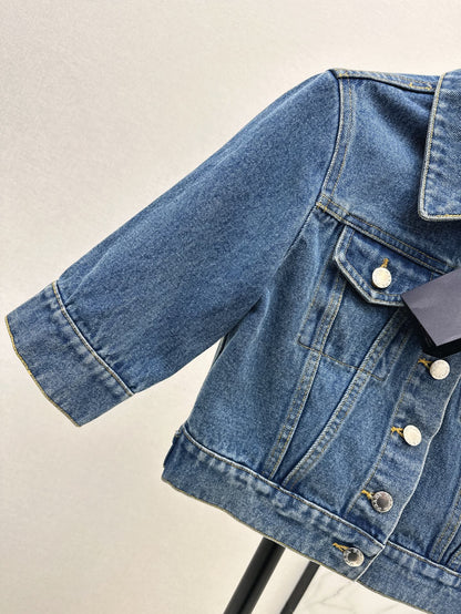 P 25ss crop denim jacket