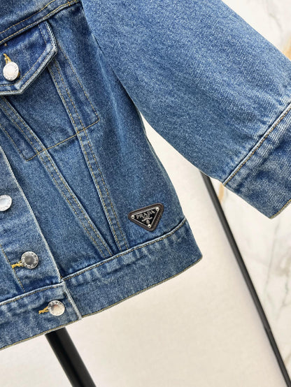 P 25ss crop denim jacket