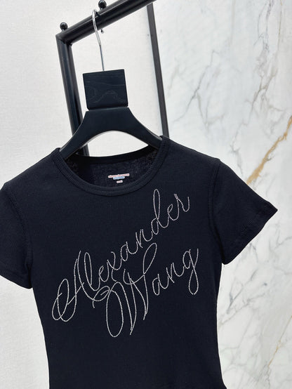 Ale 25ss rhinestone t-shirt