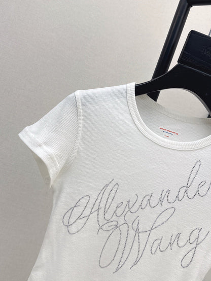 Ale 25ss rhinestone t-shirt