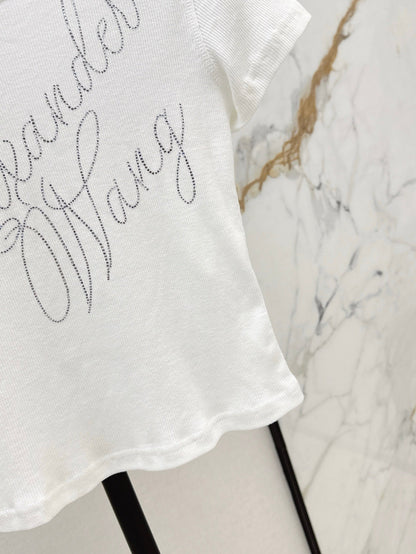 Ale 25ss rhinestone t-shirt