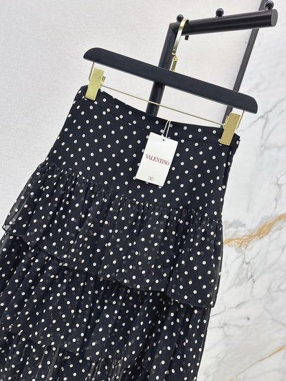 25ss silk ruffle skirt