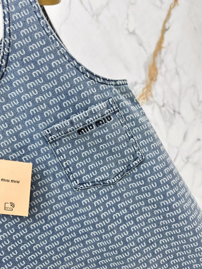 25ss sleeveless denim dress