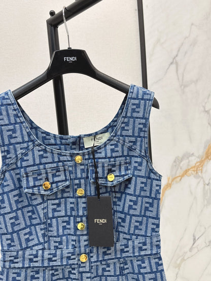 25ss sleeveless denim dress