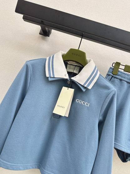 25ss crop polo short set