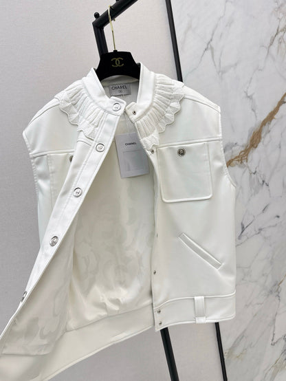 25ss leather vest