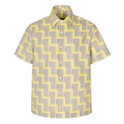 25SS Ladder patterned short sleeved shirt