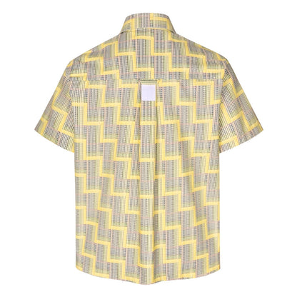 25SS Ladder patterned short sleeved shirt
