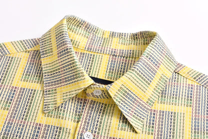 25SS Ladder patterned short sleeved shirt