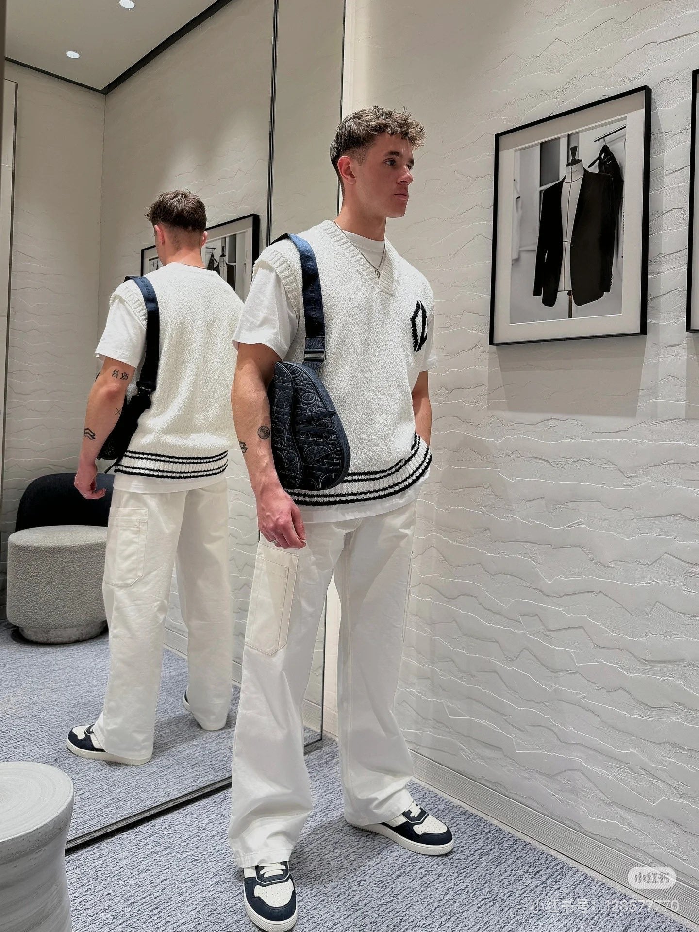 25ss Jacquard logo sweater vest