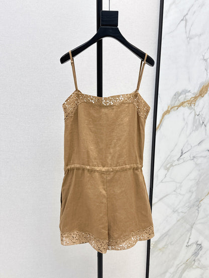 25ss lace linen jumpsuit