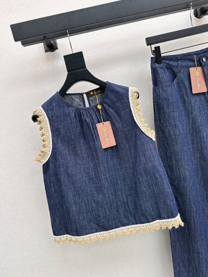 25ss denim lace vest