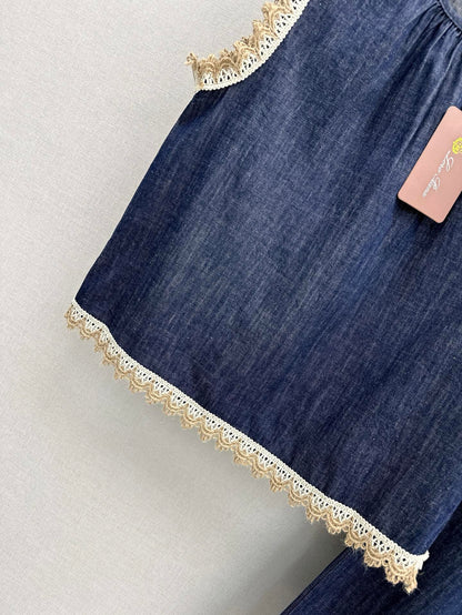 25ss denim lace vest