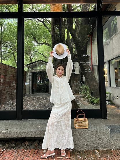 25ss lace hollow skirt