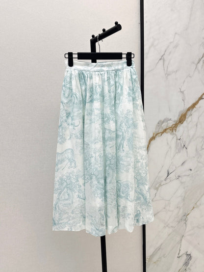 25SS print skirt