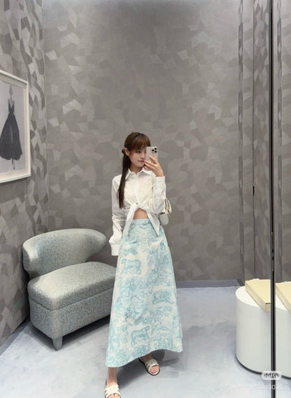 25SS print skirt