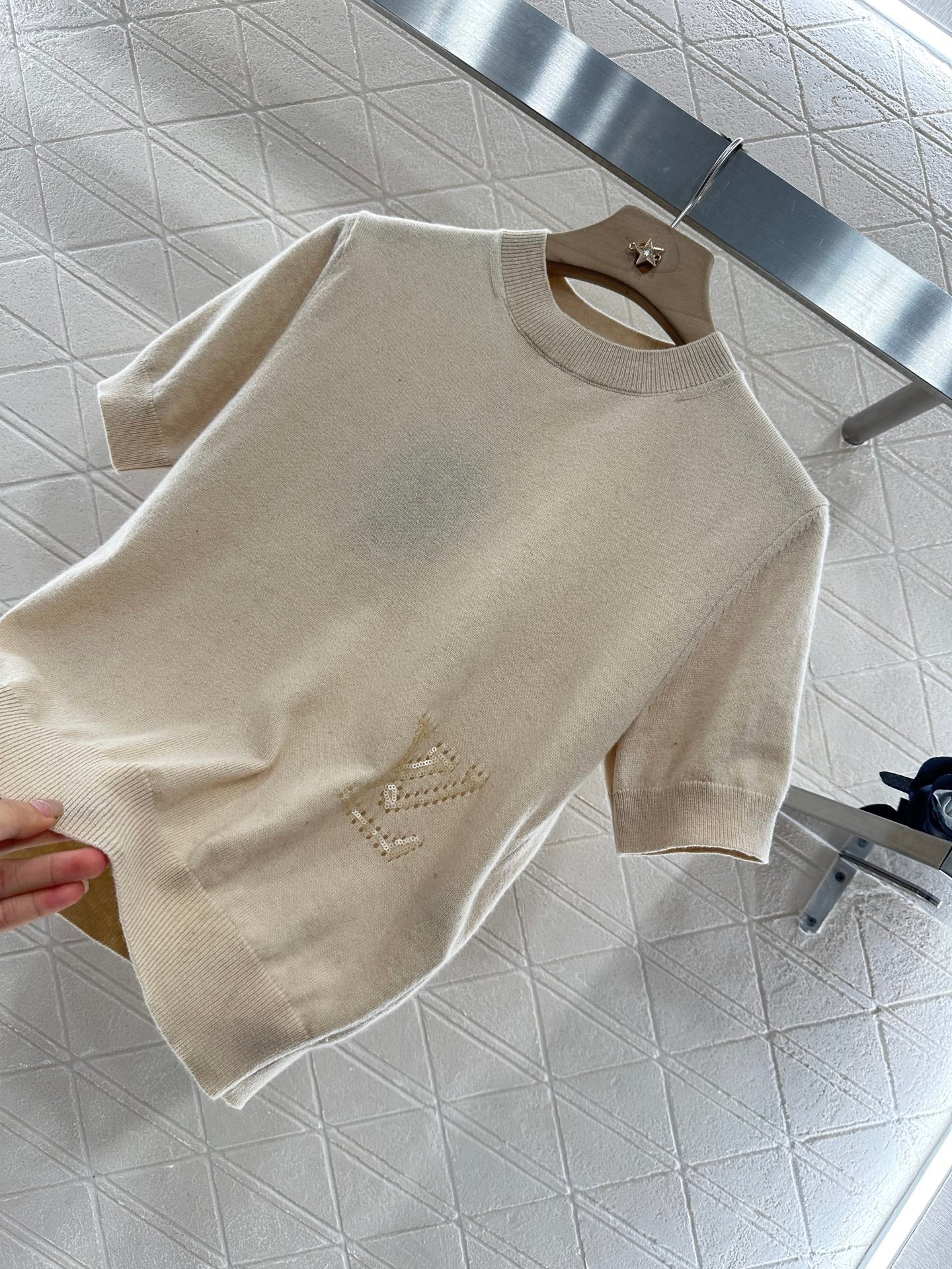 ♥2025 new products Embroidered knitted short sleeves