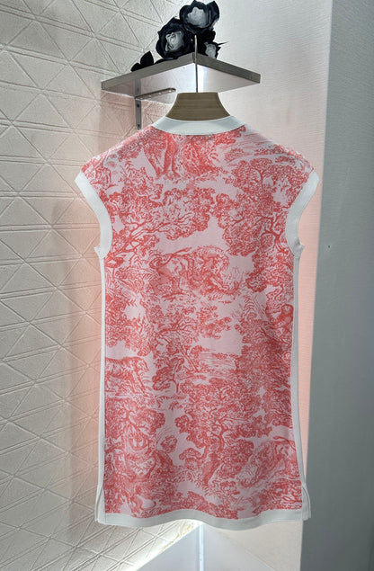 2024 new product Knitted jacquard vest dress