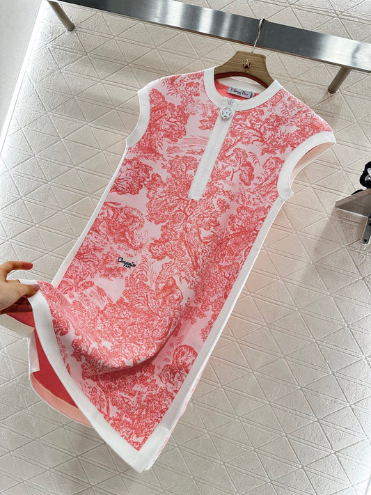 2024 new product Knitted jacquard vest dress