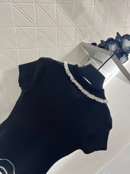 25 new product Hollow knitted short sleeves