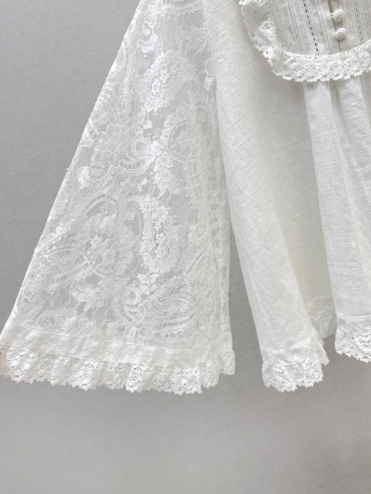 25ss lace lInen shirt