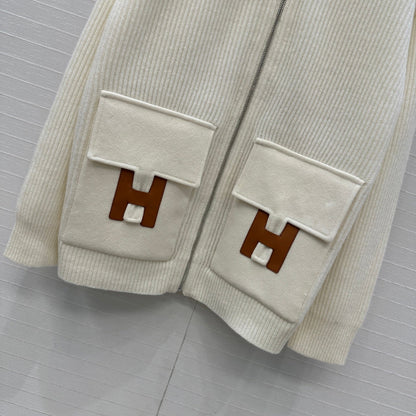25fw new cashmere knitted zipper jacket