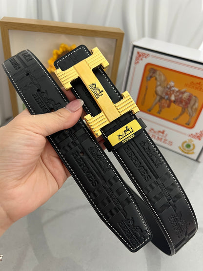 25 Pure steel buckle cowhide belt