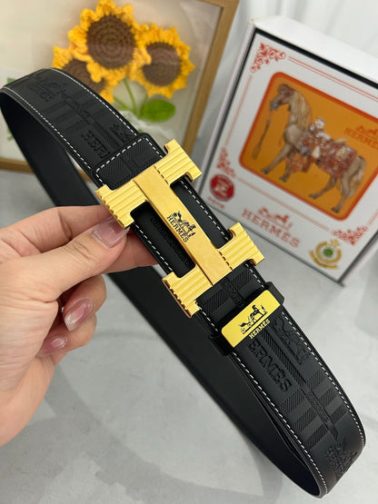 25 Pure steel buckle cowhide belt