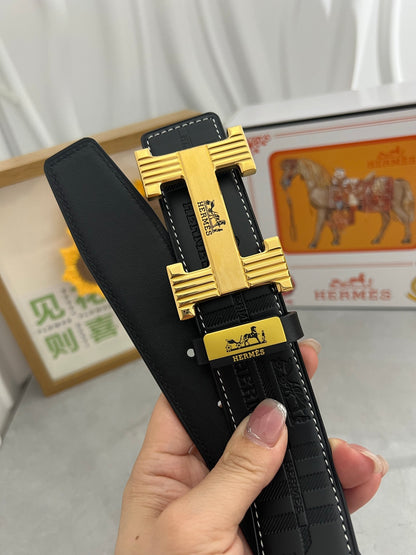 25 Pure steel buckle cowhide belt