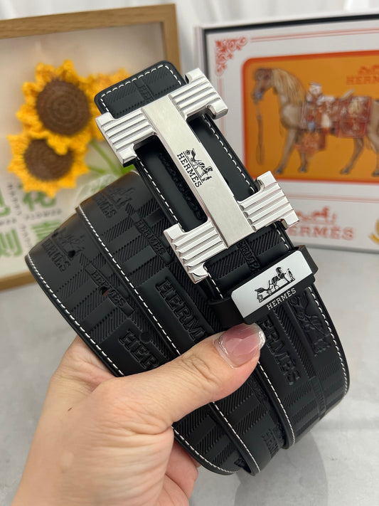 25 Pure steel buckle cowhide belt